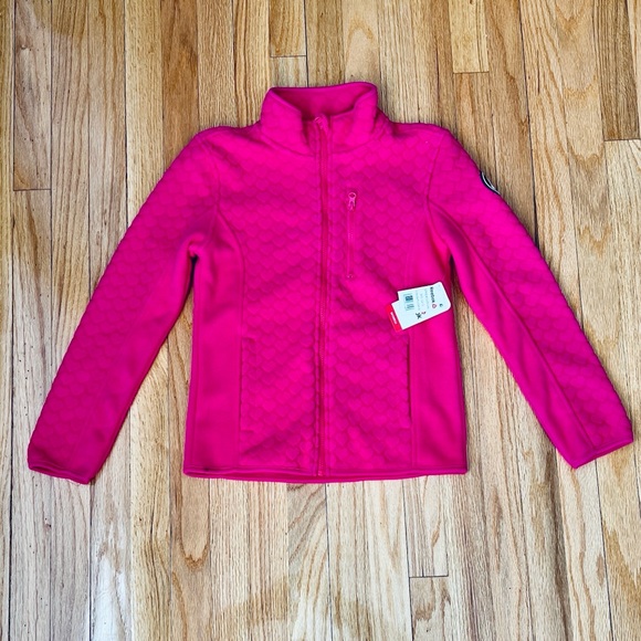 Reebok Tops - Reebok pink heart fleece jacket Size XS NEW!!!!!